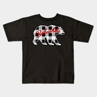 Black And White Buffalo Plaid Babushka Bear Shirt Matching Pajama Family Kids T-Shirt